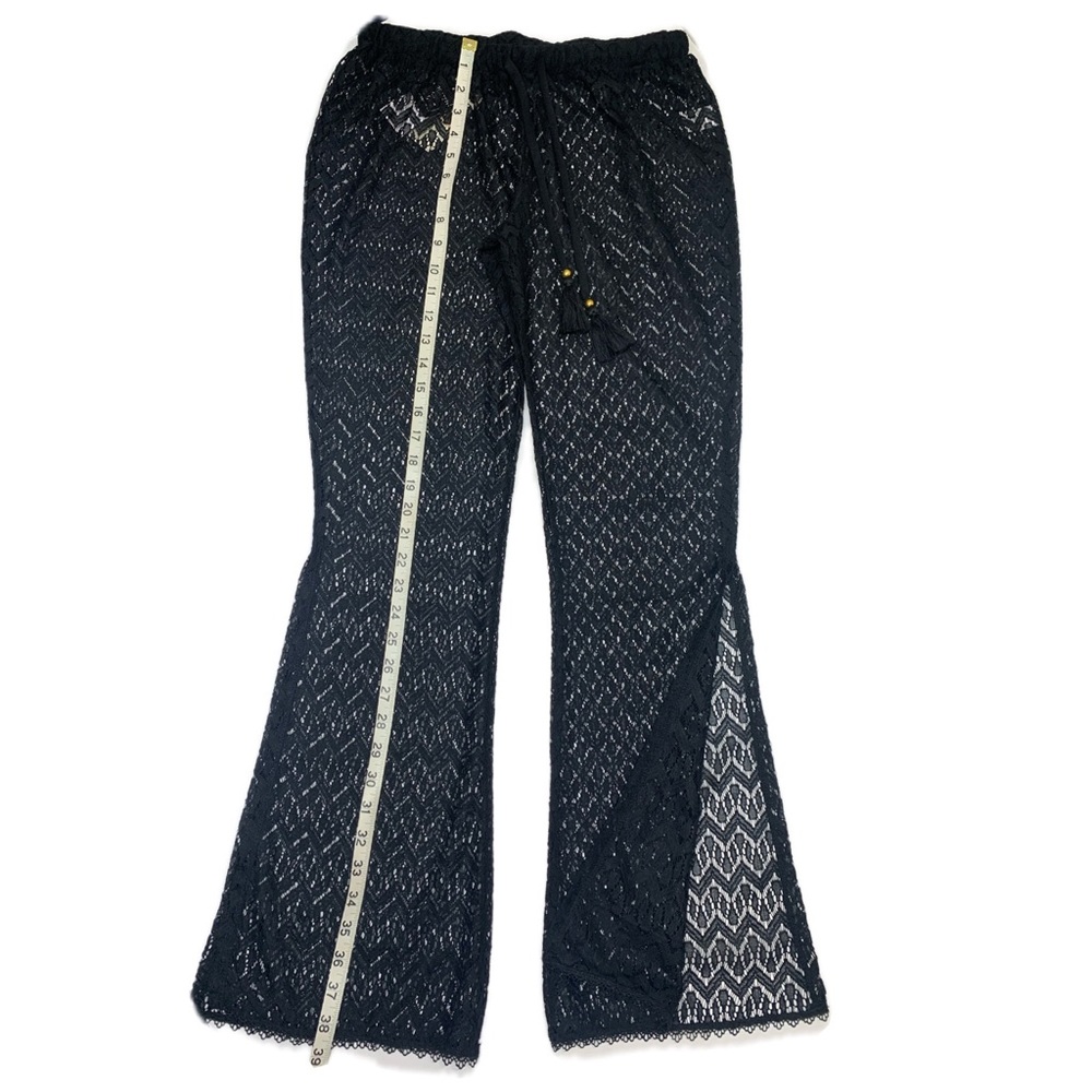 Black Crochet Festival Swim Cover-up Pants - Picture 5 of 12